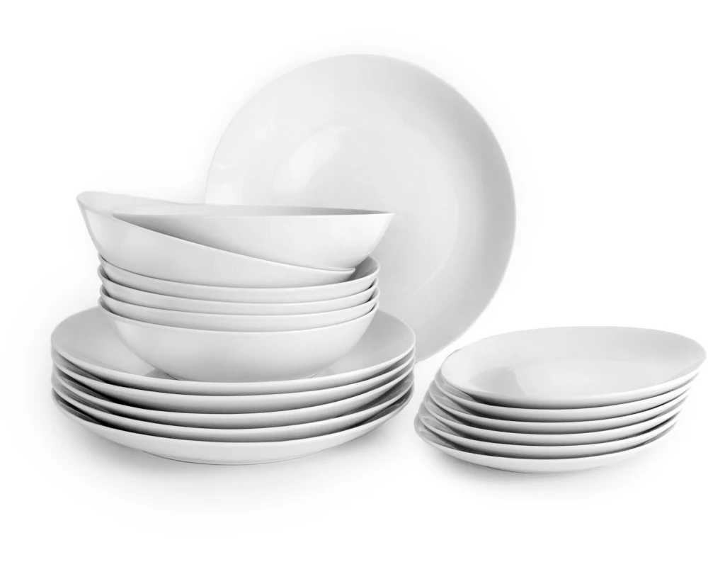 Ibili Teller-Set Bolonia 19.1+20.4+27 cm 18 Stück, Weiss