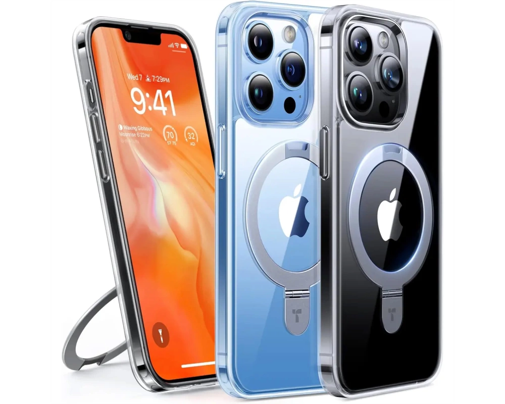 Torras UPRO Ostand Schutzhülle, iPhone 13 Pro, MagSafe, transparent