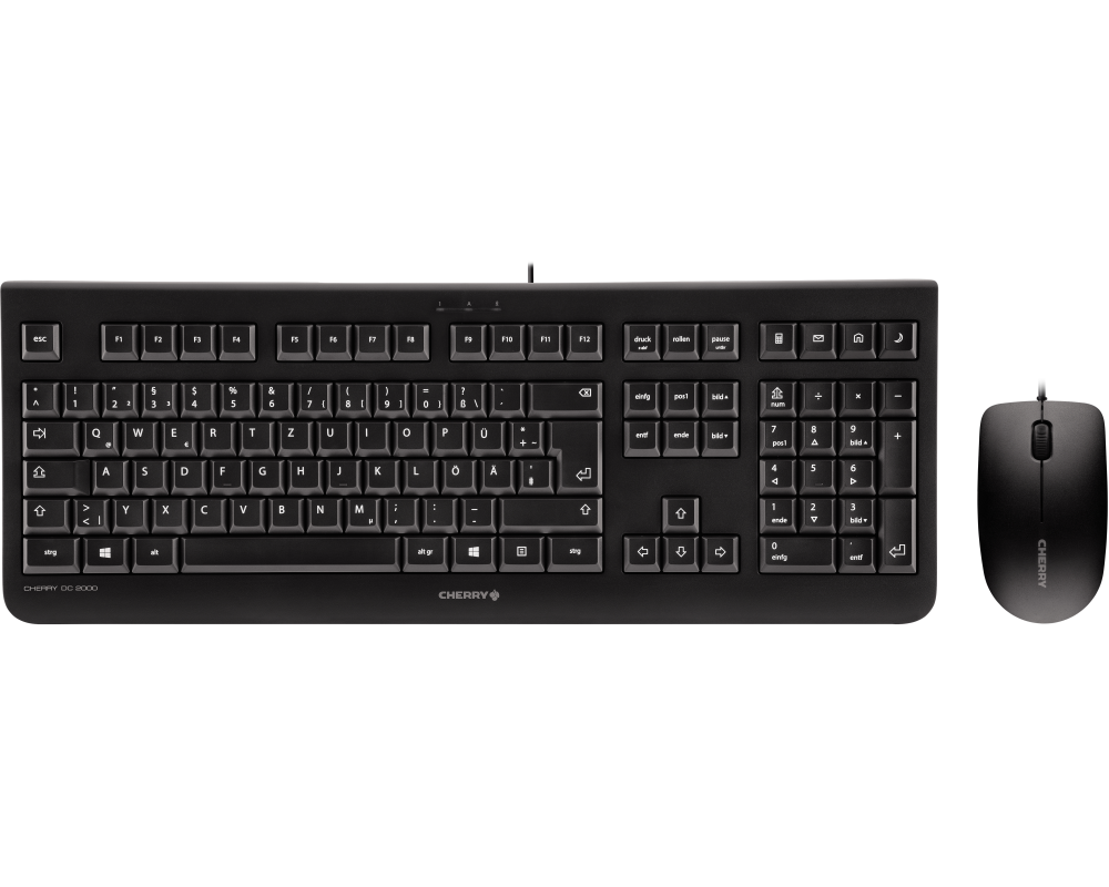 CHERRY DC 2000 Tastatur Maus enthalten Universal USB AZERTY Belgisch Schwarz