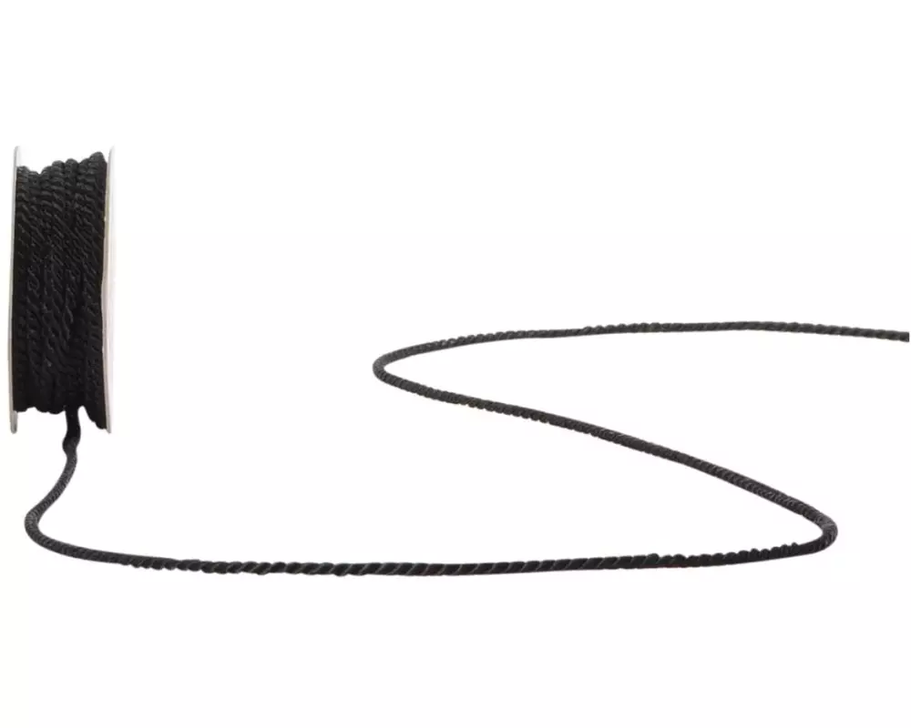 Spyk Kordelband Seidenkordel 2.5 mm x 5 m, Schwarz