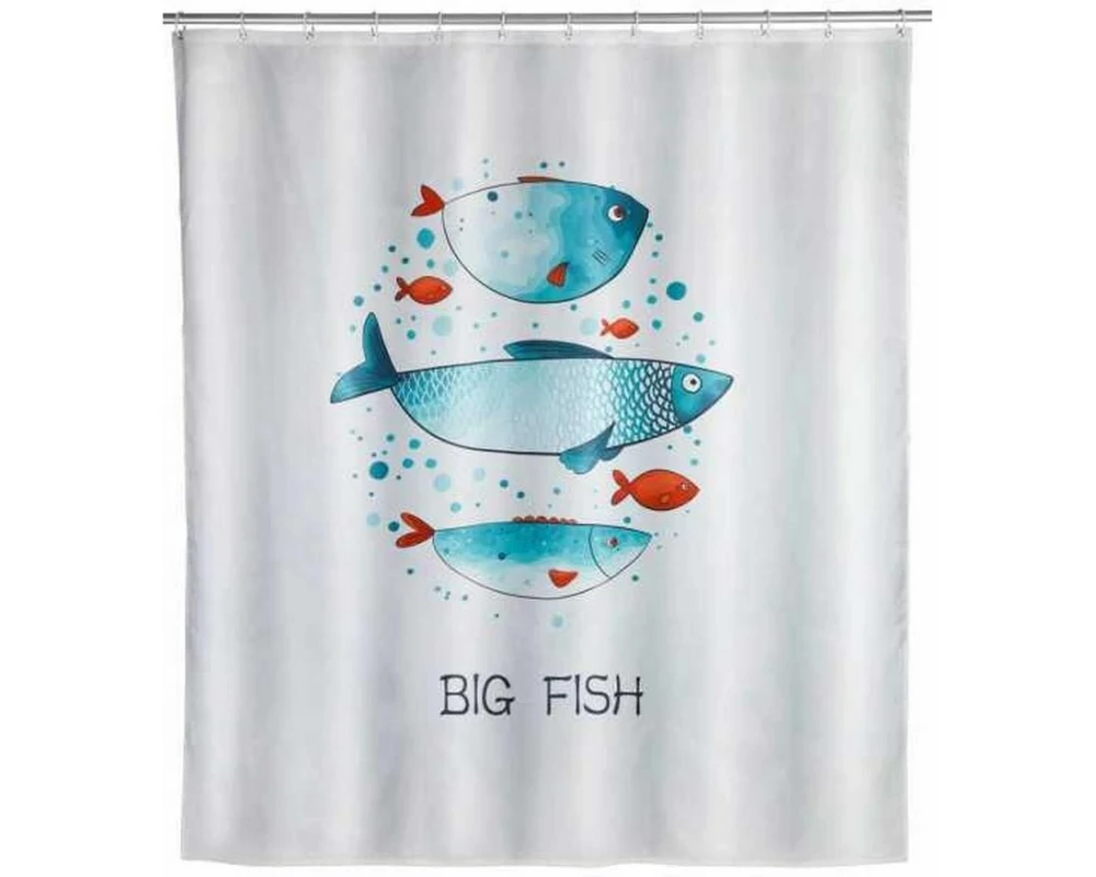 Wenko Duschvorhang Big Fish 180 x 200 cm, Mehrfarbig
