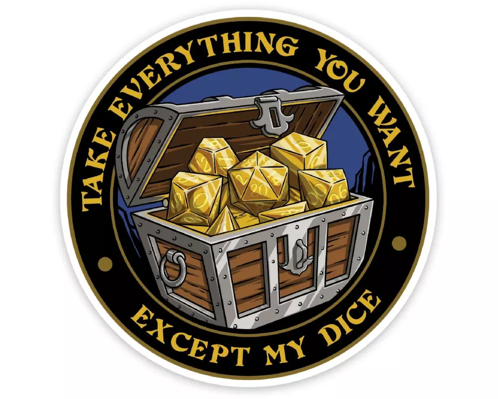 Glass Staff Except My Dice Sticker Schwarz/Gold