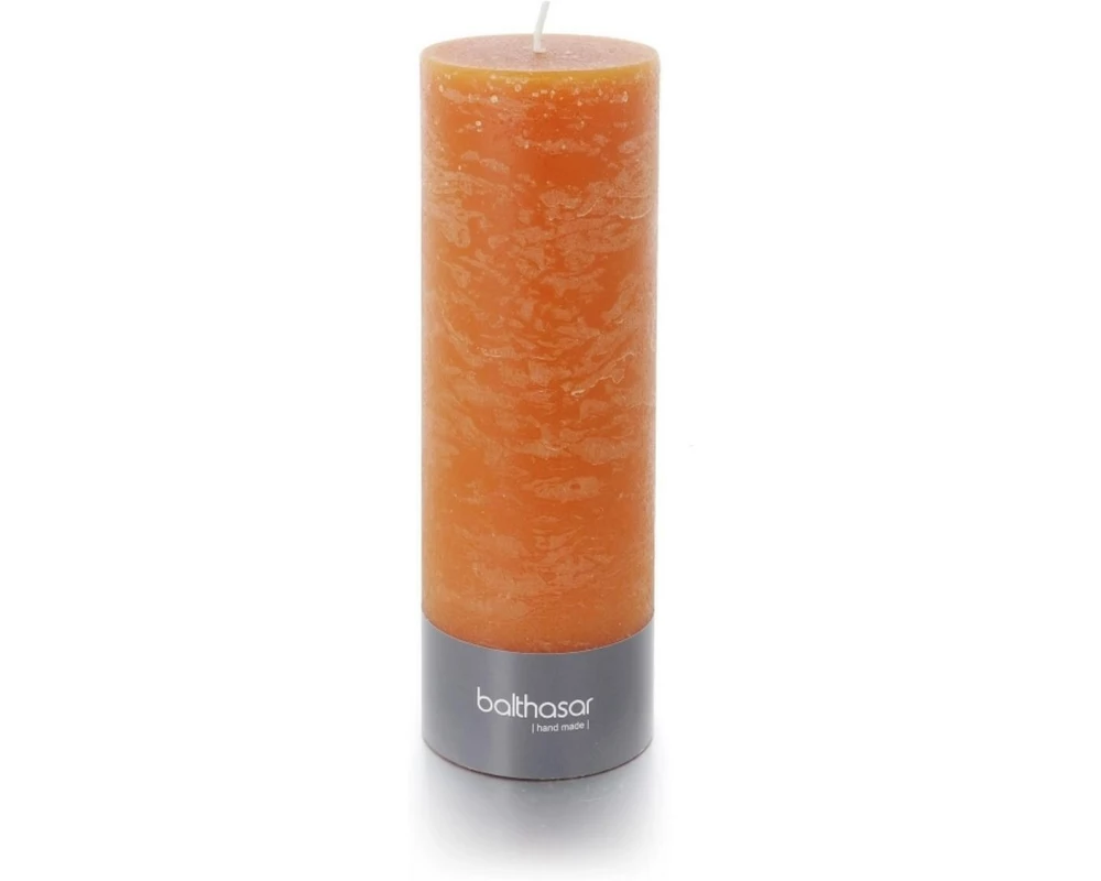 balthasar Zylinderkerze raureiff 22 cm x 8 cm, Orange, 1 Stück