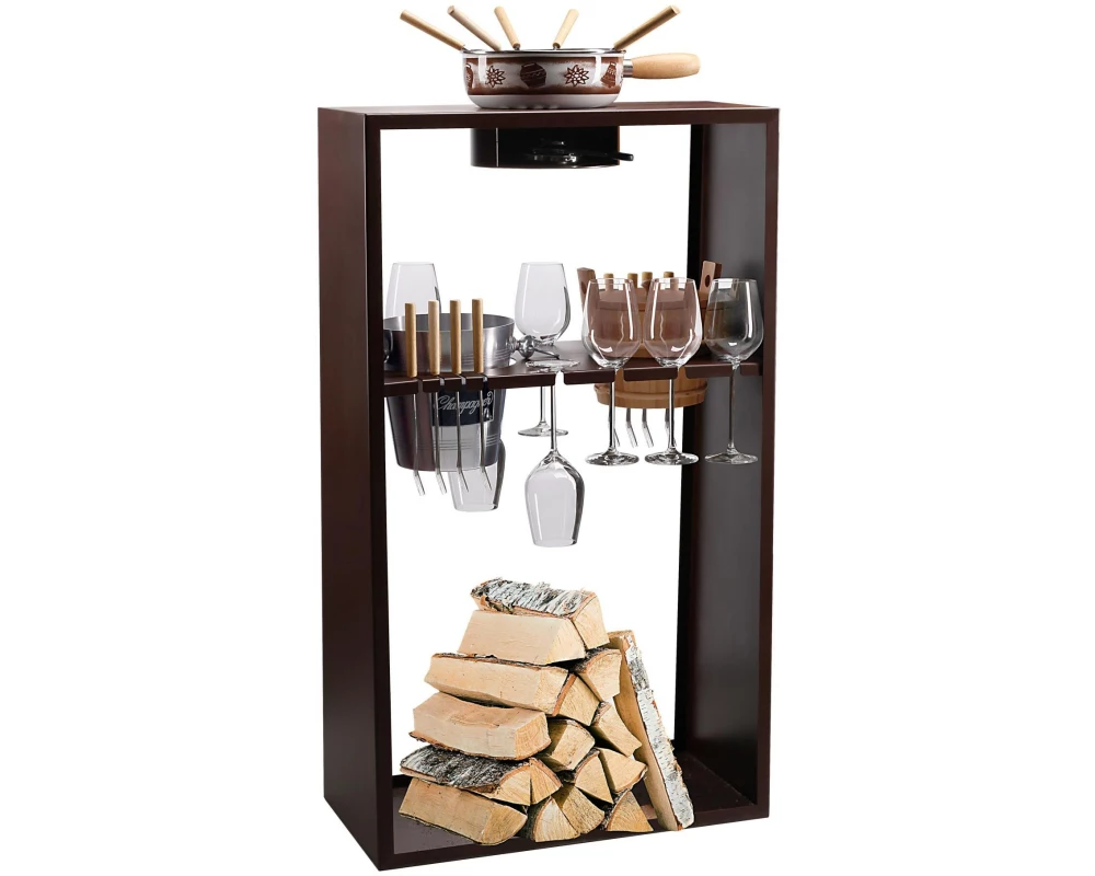 Nouvel Fondue-Bar Winter-Dream 17 Teile, Braun/Mehrfarbig