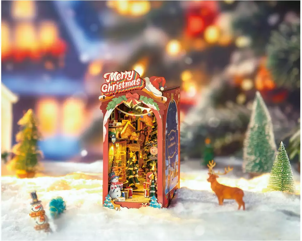 Rolife Bausatz Christmas Street Bücherregal-Diorama