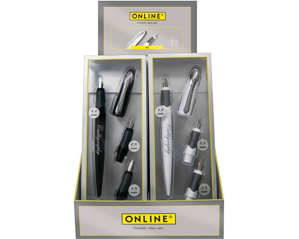 ONLINE Füllhalter-Set Air 1.4mm 10012/10 Calligraphy BK/weiss 10 Stück