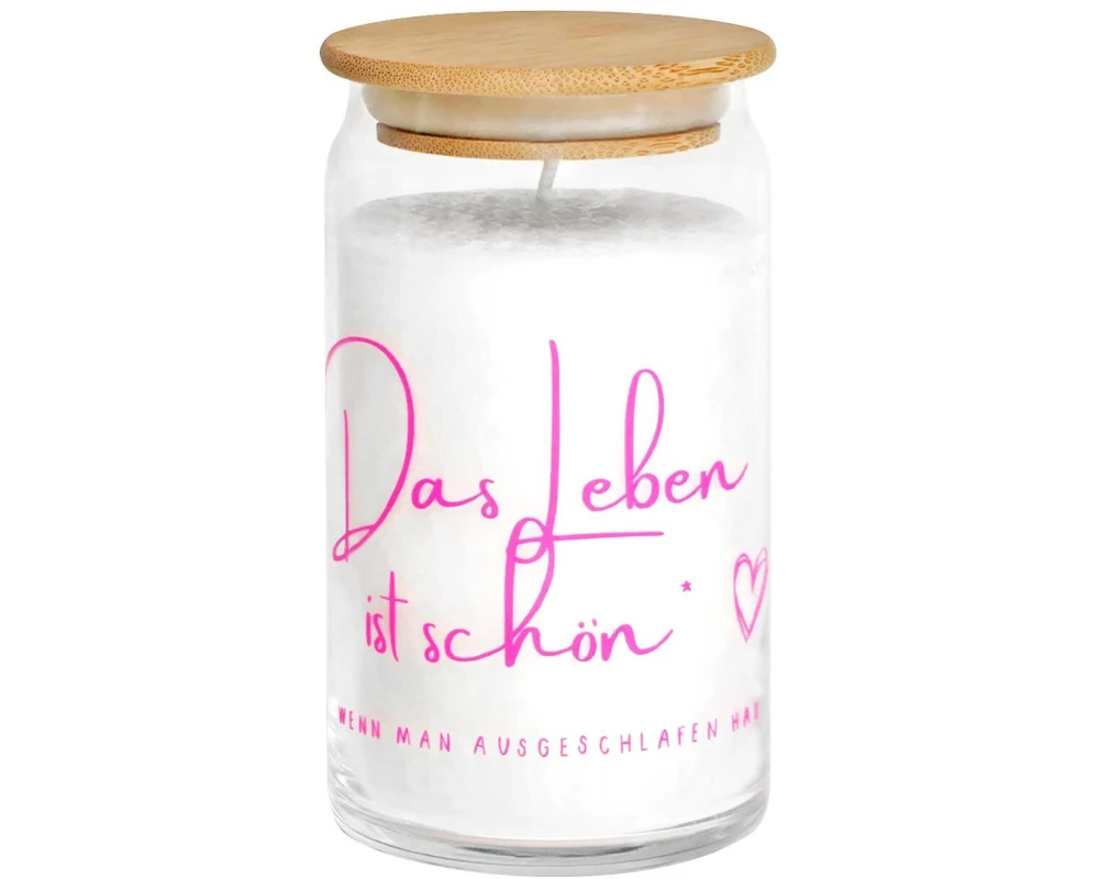 Candle Factory Kerze im Glas Das Leben ist schön 12 x 7 cm