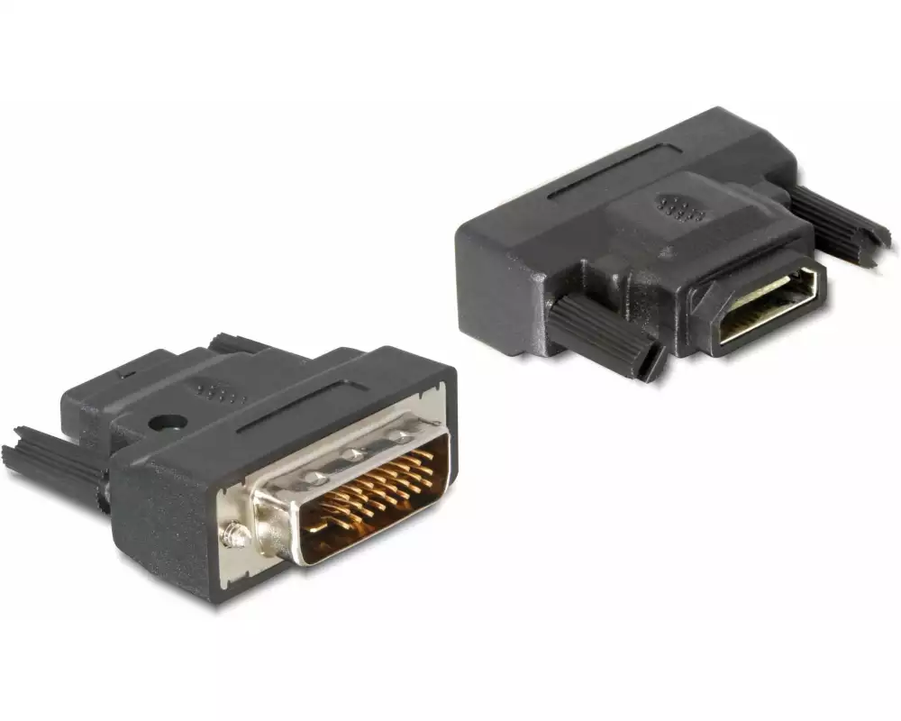 Delock Adapter DVI-25pin m - HDMI f mit LED