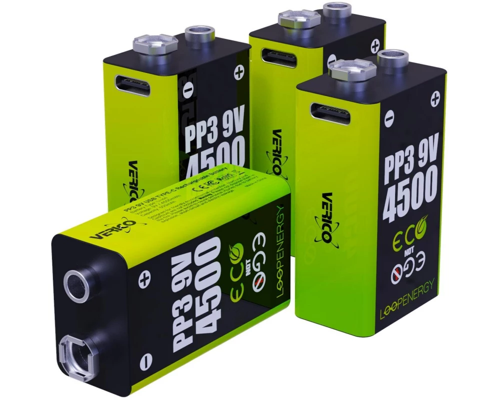 Verico Akku Loop Energy 9 V 500 mAh, 4 Stück