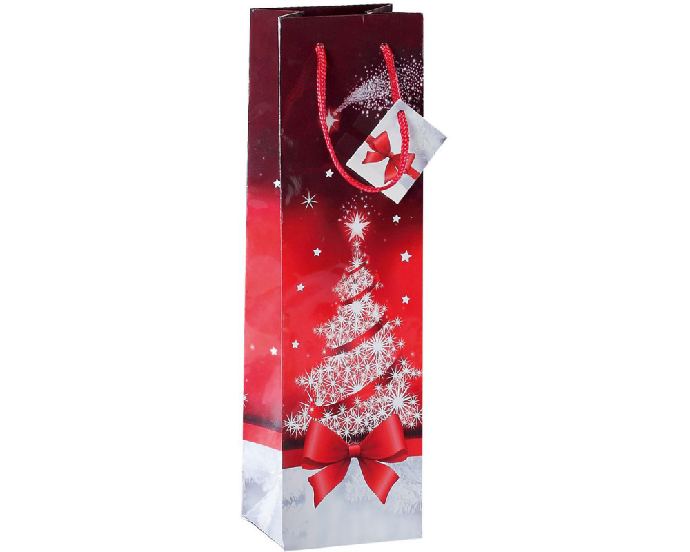 SIGEL Geschenktasche Sparkling Tree GT024 Glanz 100x350x80mm 5 Stk.