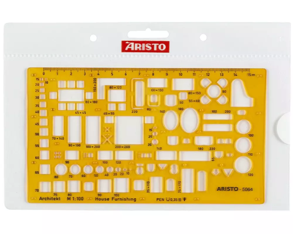 Aristo Möblierungsschablone Architekt 1:100 Kunststoff