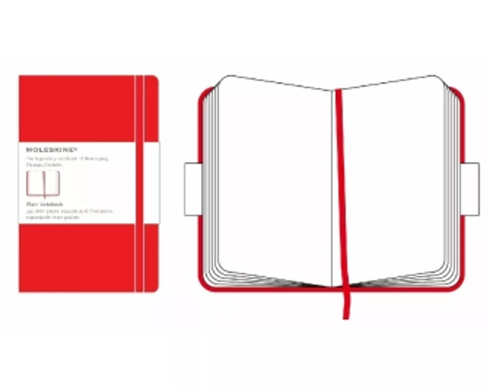 Moleskine Classic Notebook, Large, Plain, Red, Hard Cover (5 x 8.25)