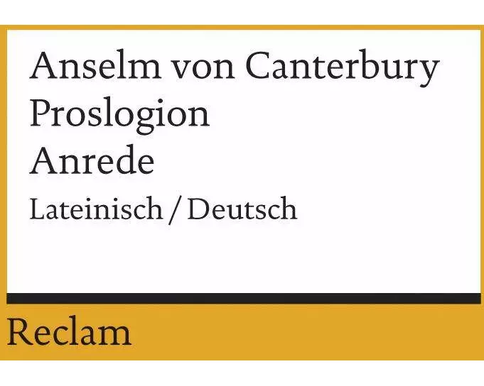 Proslogion/Anrede. Lateinisch/Deutsch