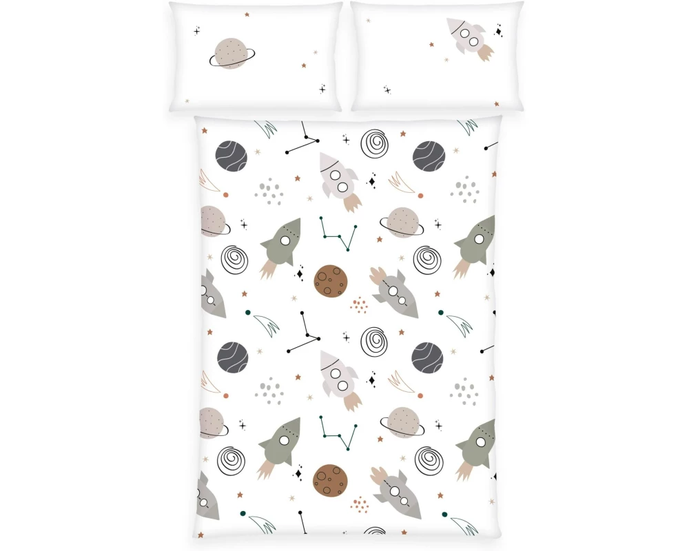 Herding Kinderbettwäsche Weltall 100 x 135 cm + 40 x 60 cm
