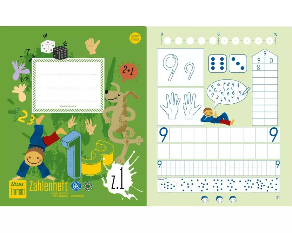 Formati Zahlenheft Z.1 mit vorgedruckten Ziffern, 14 Blatt
