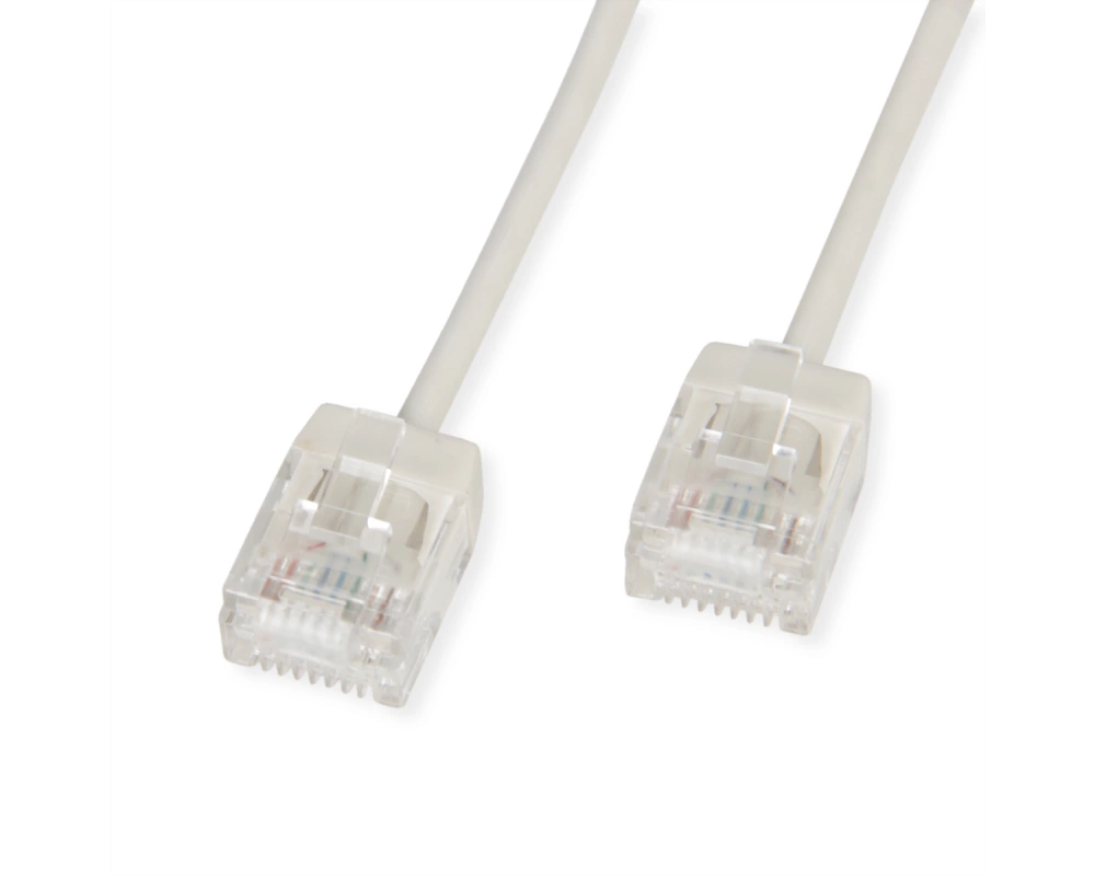 ROLINE UTP DataCenter Patchkabel Cat.6A (Class EA), LSOH, slim, extra kurzer Stecker, grau, 2 m