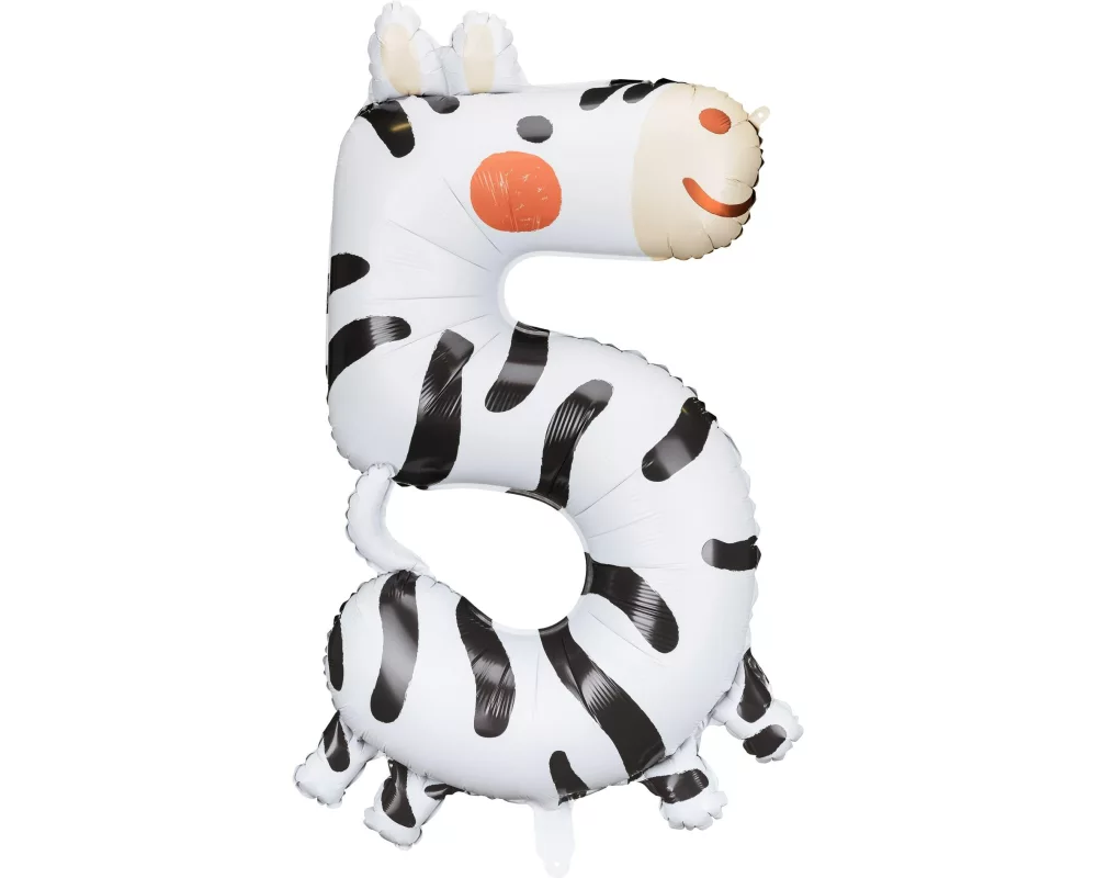 Partydeco Folienballon Nummer 5 als Motiv 68 x 98 cm, 1 Stück