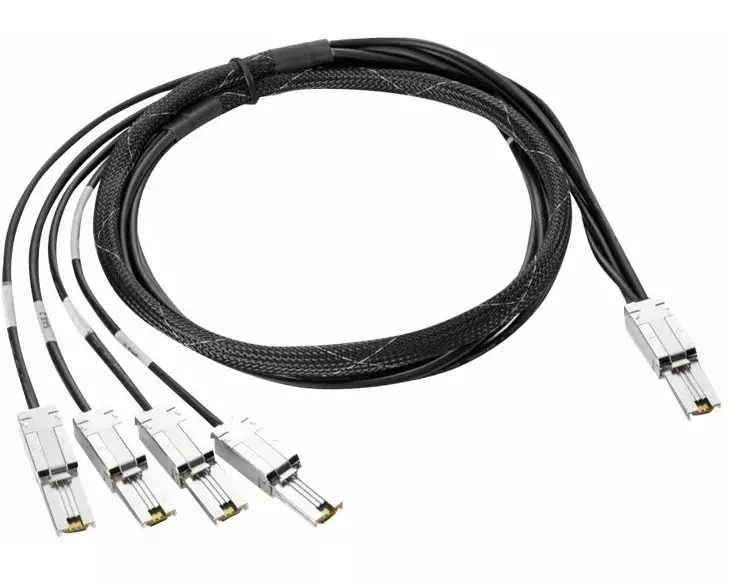 HPE Cable External Mini-SAS 2m to 4x1 Mini-SAS Cable to MSL