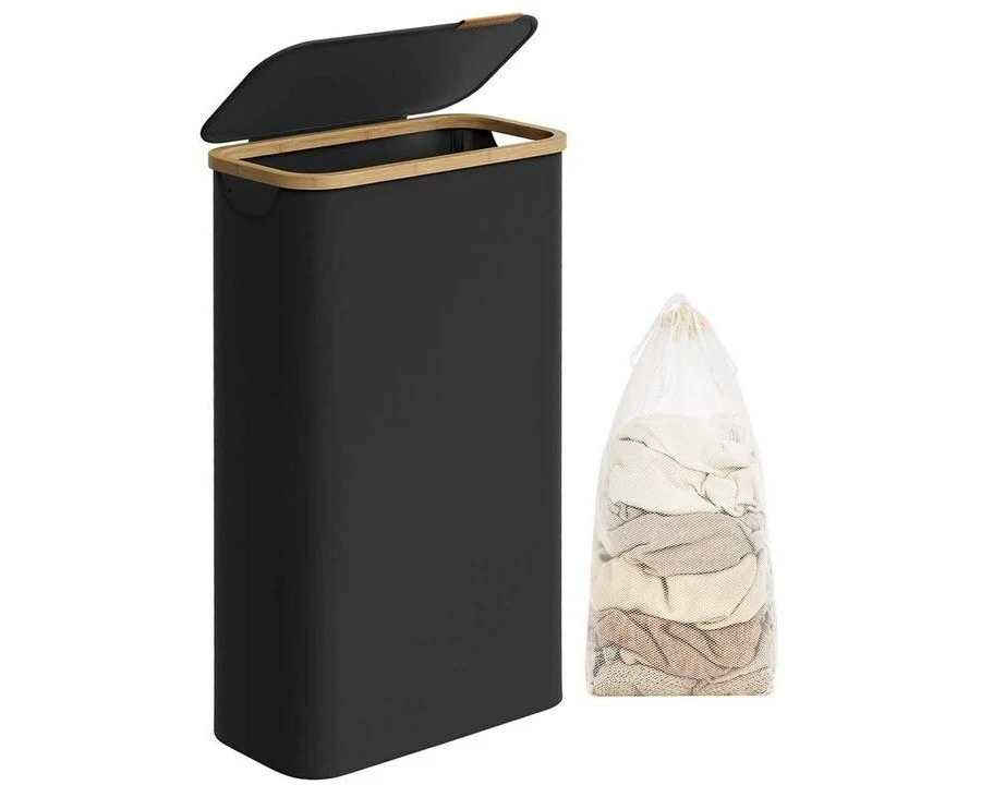 Songmics Wäschekorb 65 l, Schwarz