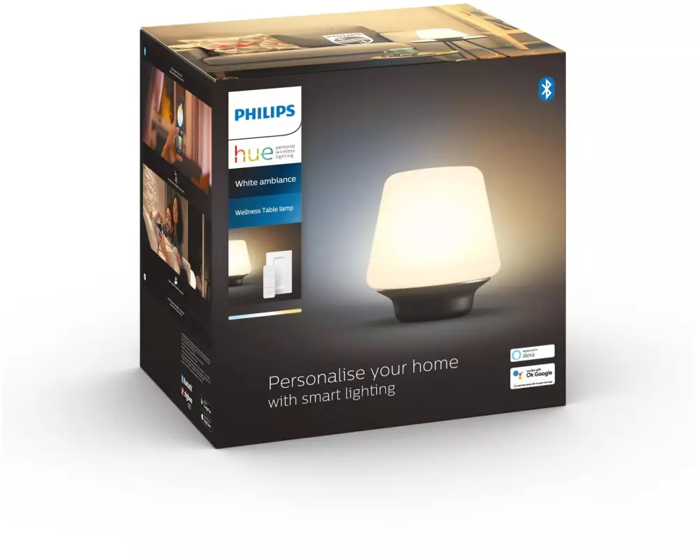 Philips Hue Tischleuchte White Ambiance, Wellness, E27, 8 W, Schwarz