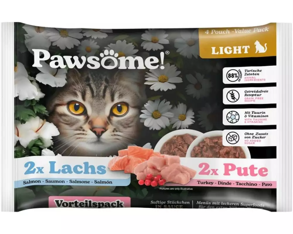 Pawsome Cat Superfood Adult Light Pute/Lachs 4 x 85 g