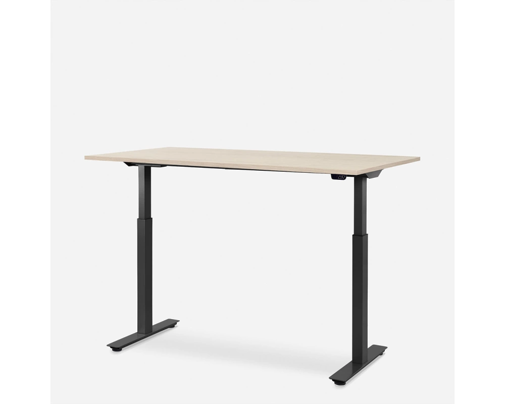 WRK21 Schreibtisch Smart 100 x 60 cm, Höhenverstellbar, Mandal Ahorn / Schwarz