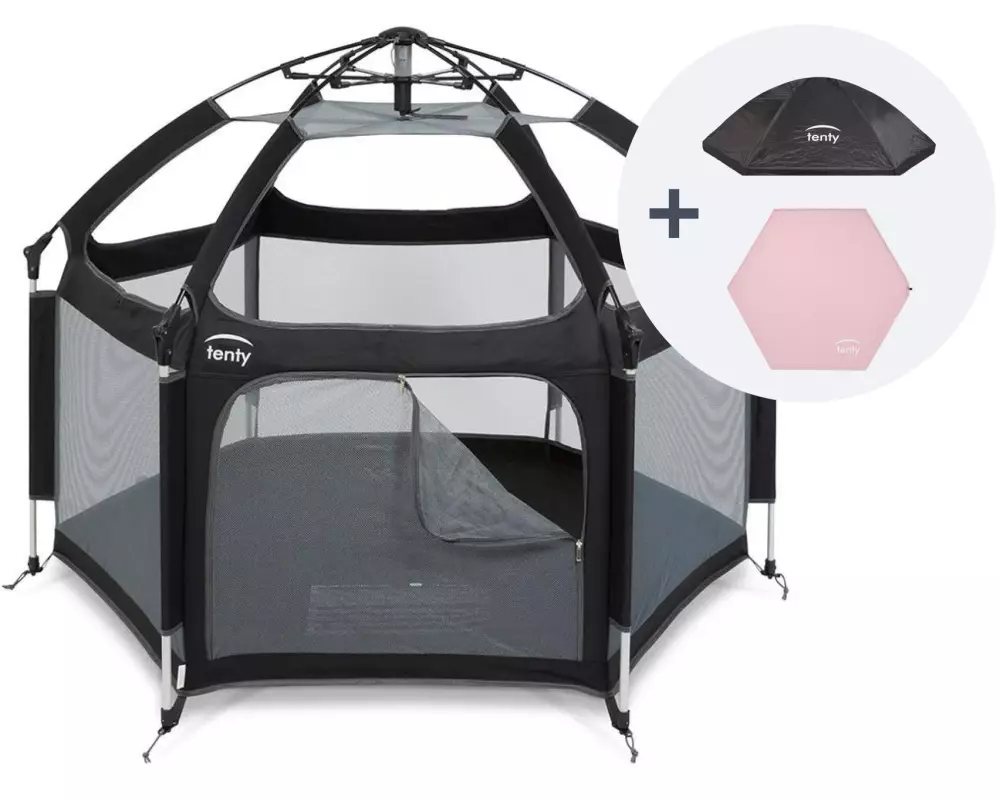 tenty Laufgitter Set Schwarz/Rosa