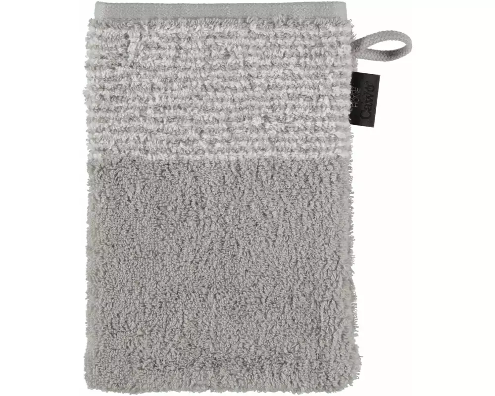 Cawö Waschhandschuh Two Tone 16 x 22 cm, Platin