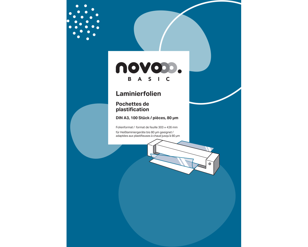 NOVOOO Laminierfolie A3 47100000 glanz, 80my 100 Stück