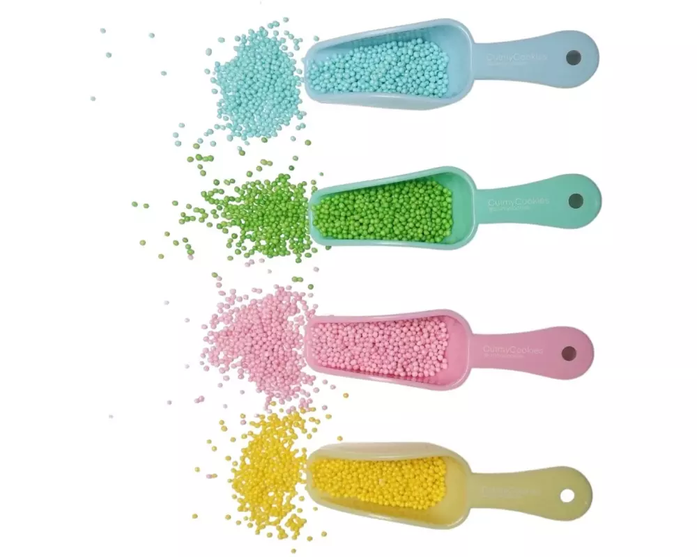Cut my Cookies Zuckerstreusel Löffel 4 Stück, Mehrfarbig
