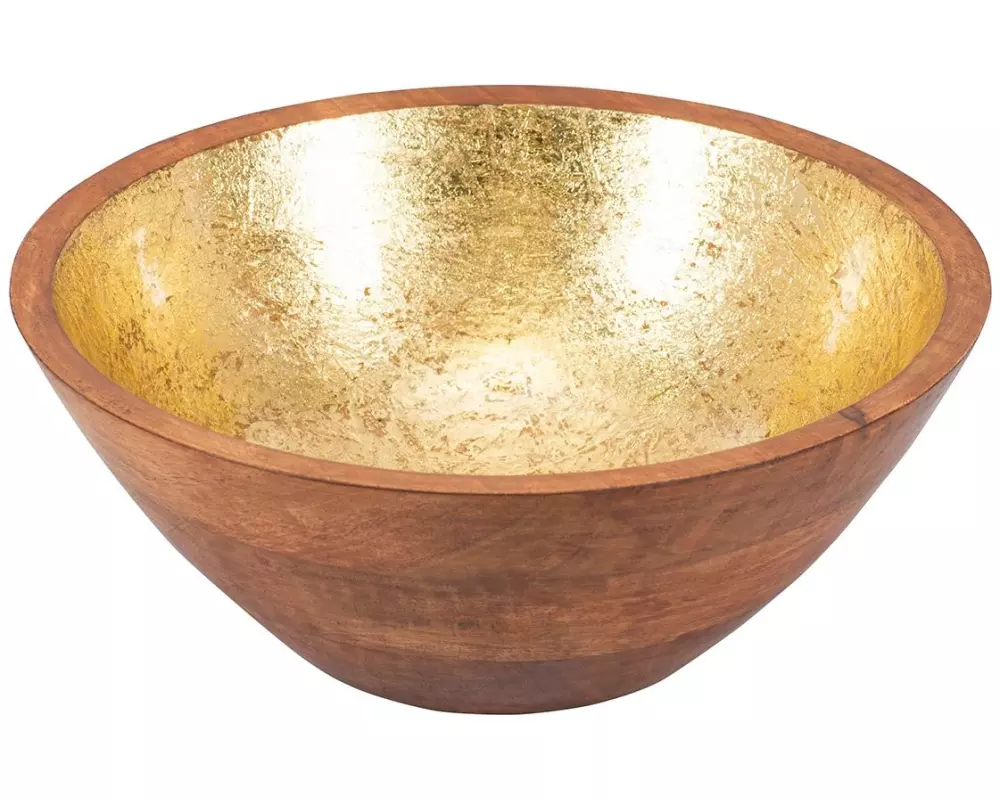 Kadastar Schale Shine Ø 25 cm, 1 Stück, Braun/Gold