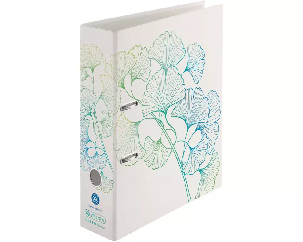 Herlitz Ordner MaX GREENline Ginkgo 8 cm, Blaugrün