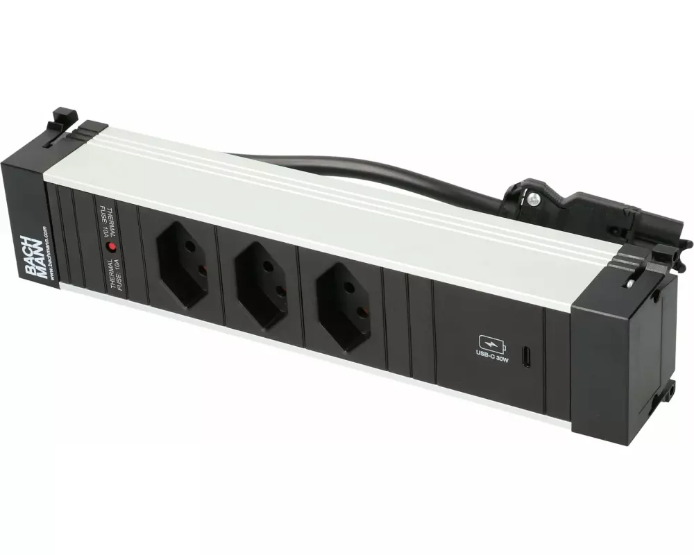 Bachmann Einbausteckerleiste POWER FRAME 3x T13, 1x USB-C