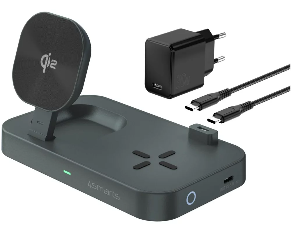 4smarts Wireless Charger Qi2 Schwarz