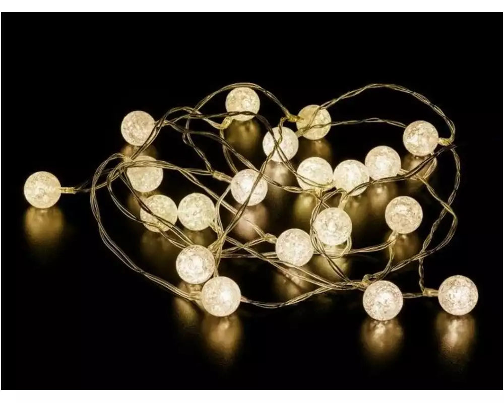 Dameco LED Micro Draht Lichterkette mit Mini Crack Balls, 190 cm