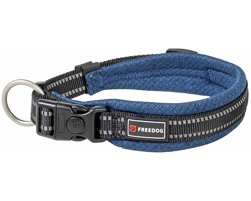 Freedog Halsband Nylon Shiva blau S