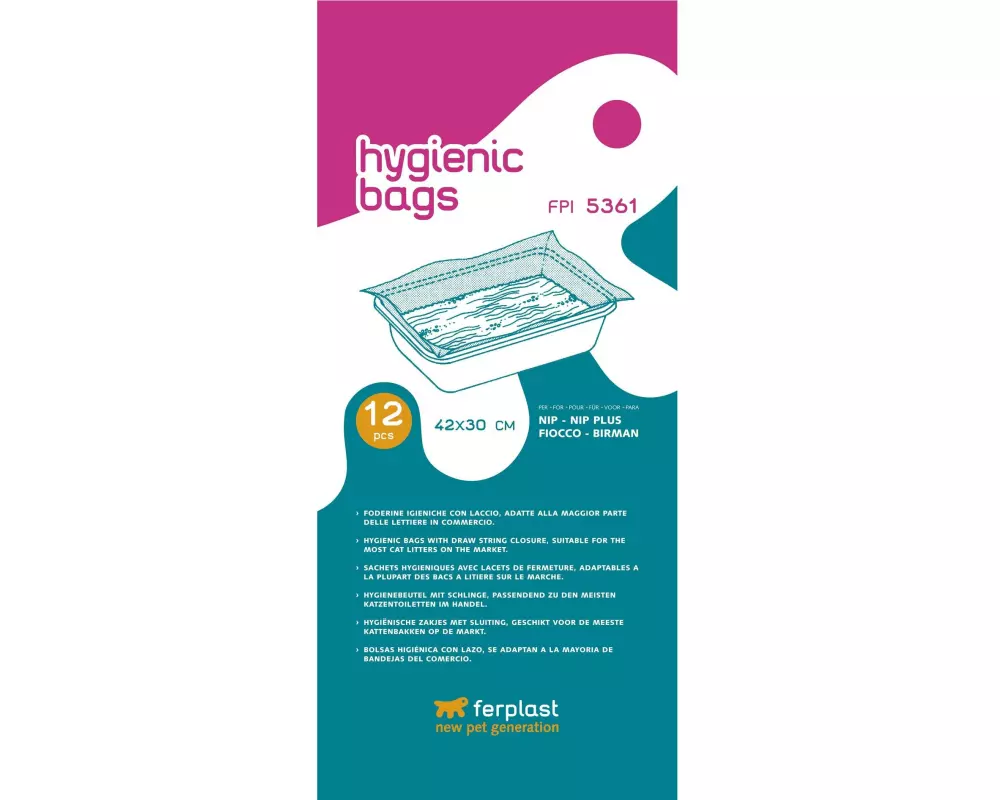 ferplast Katzentoilettenbeutel FPI 5361, 12 Stück