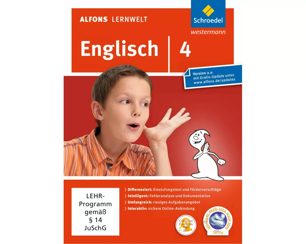 Alfons Lernwelt Lernsoftware Englisch 4. DVD-ROM für Windows 7; Vista; XP und Mac OS X 10.5