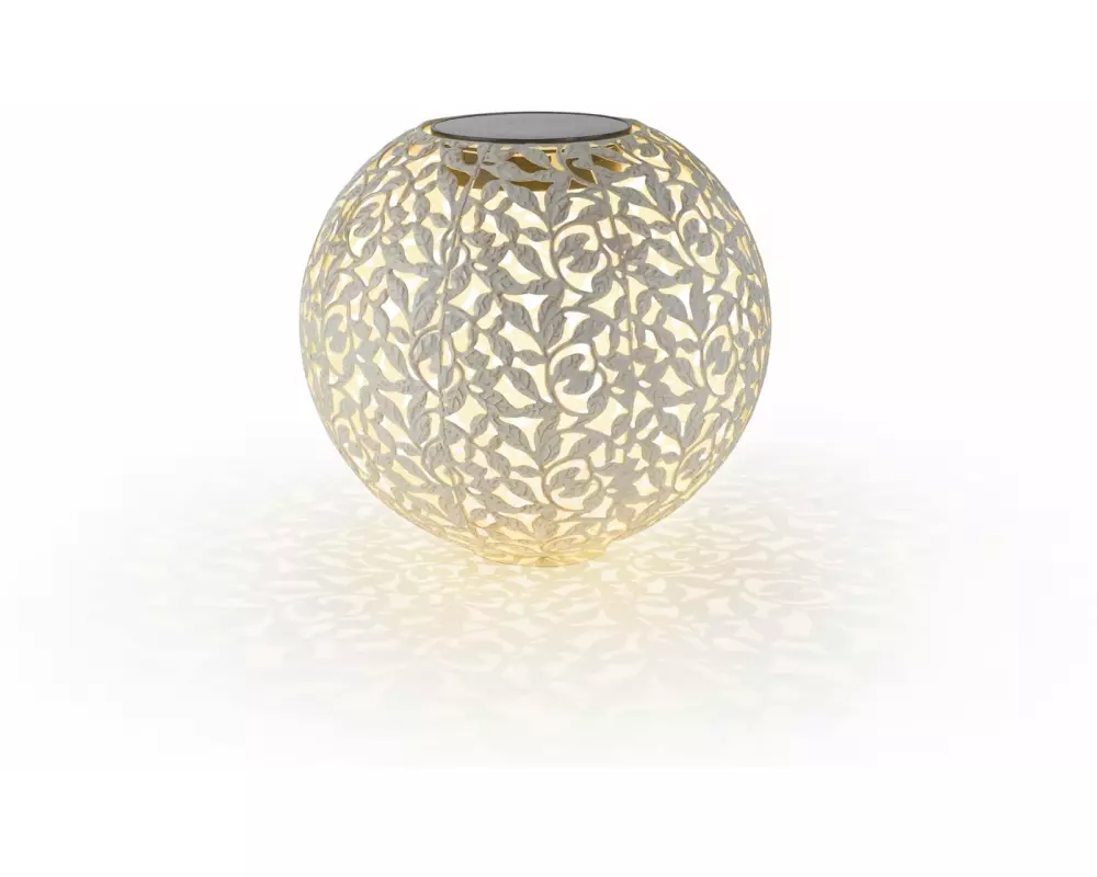 STT Laterne Solar Antic Ball Rosy, Ø 30 cm, Weiss matt