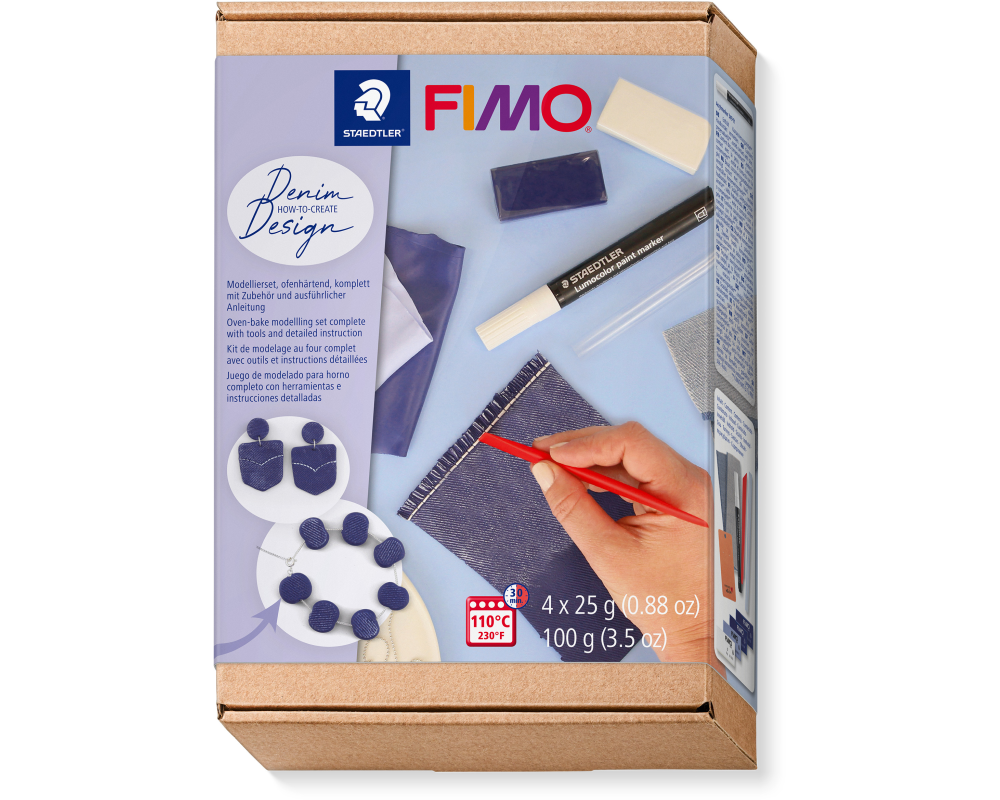FIMO Modellierset 4x25g 8025HTC2 Jeans Design