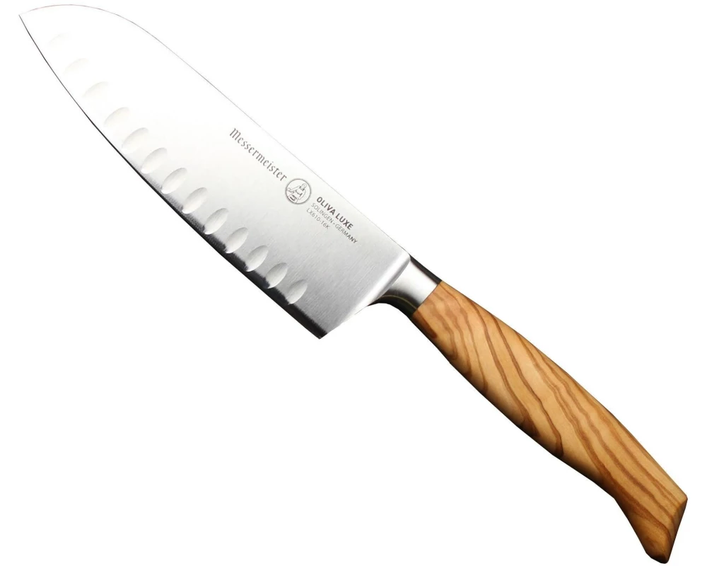 Messermeister Santokumesser Oliva Luxe 16.5 cm, Nature/Silber