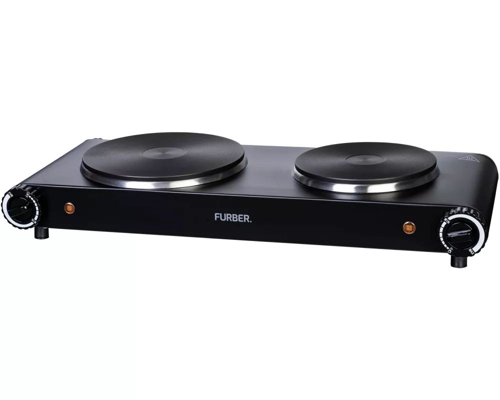 FURBER Doppelkochplatte Schwarz, 1500 W / 1000 W