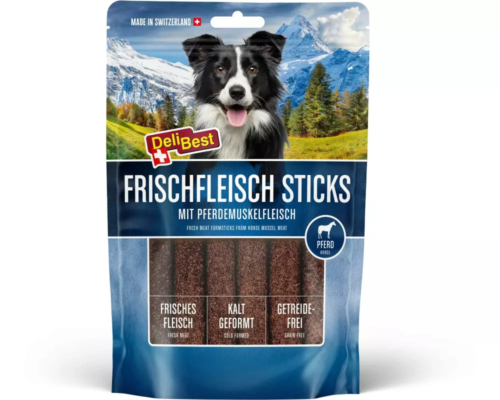 DeliBest Kaustange 10 cm Sticks Pferd, 5 Stück