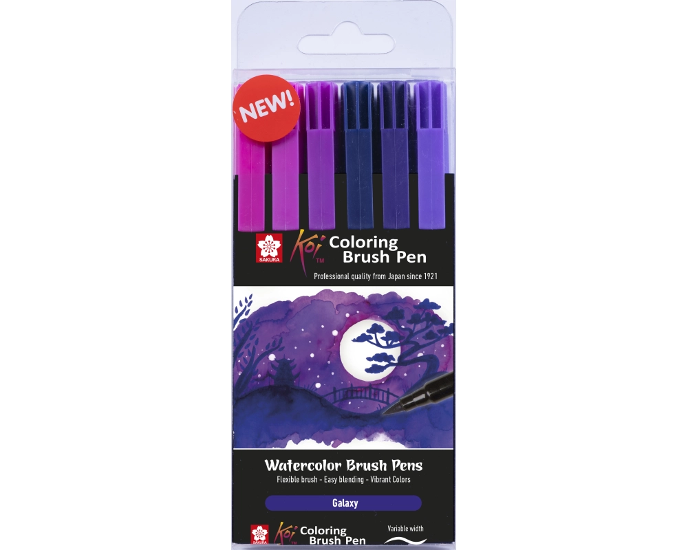 SAKURA Brush Pen Koi POXBR6F Galaxy Set 6 Stück