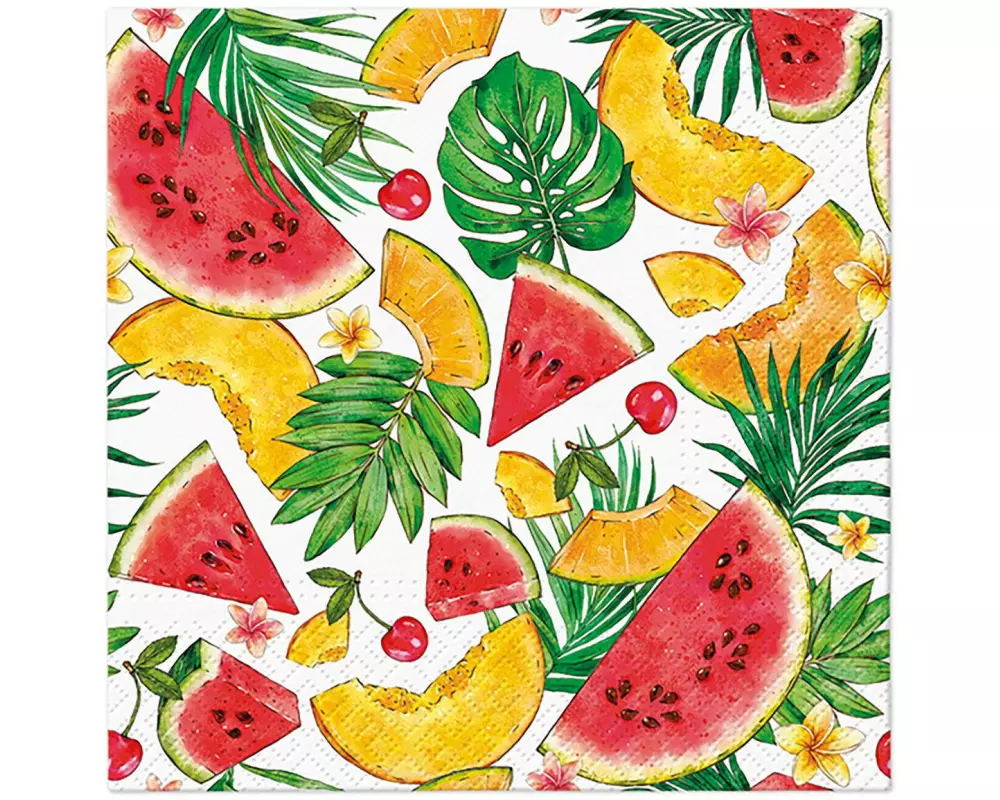 G. Wurm Papierservietten Früchte 33 cm x 33 cm, 20 Stück