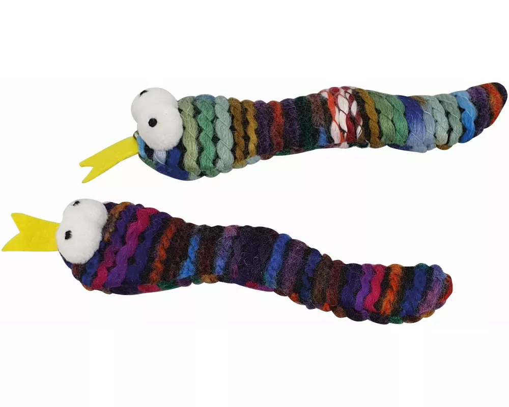 Nobby Katzen-Spielzeug Schlangen, 16 cm, 2er Set, Mehrfarbig