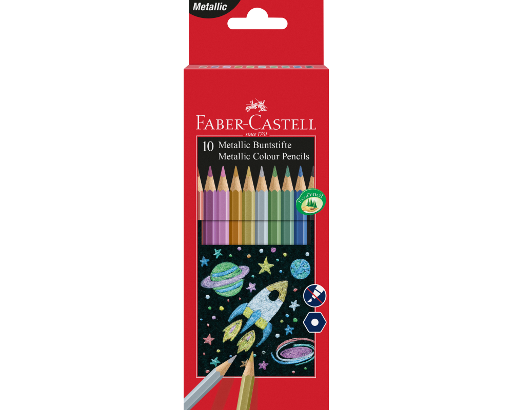 FABER-CASTELL Classic Colour Hexagonal 201583 metallic, 10er-Kartonetui