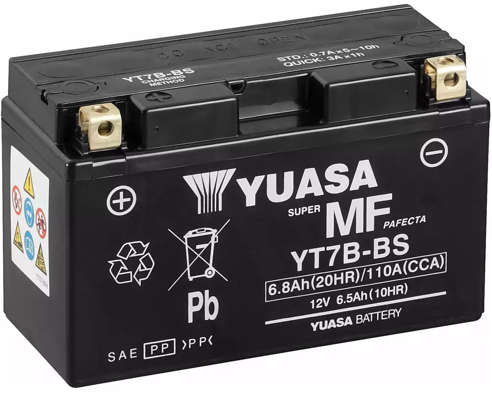 YUASA Motorradbatterie AGM 12V/6.8Ah/110A