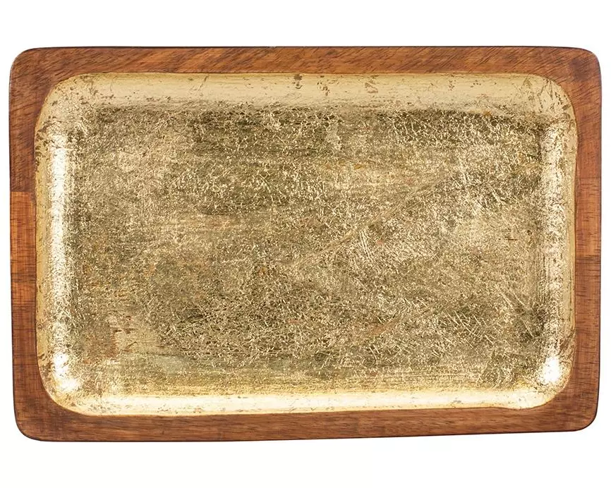 Kadastar Servierplatte Shine 29 x 19 cm, Braun/Gold