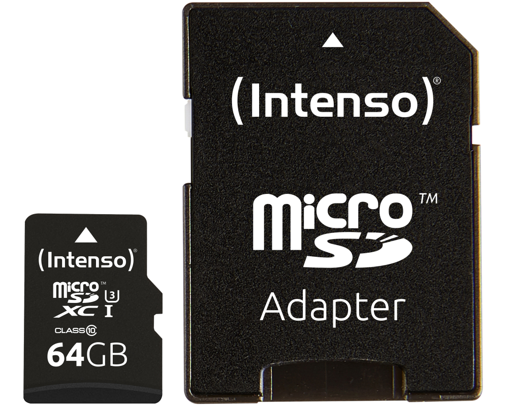 INTENSO Micro SDXC Card PRO 64GB 3433490 with adapter, UHS-I